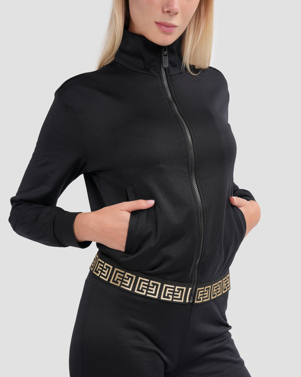 Gianfranco Ferre Monogram Labyrinth Tracksuit Set Black