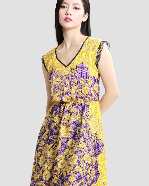 Gianfranco Ferre Multicolor Geometric Baroque Maxi Dress Multicolor