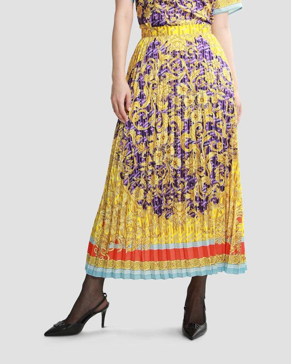 gianfranco ferre Multicolor Geometric Baroque Print Pleated Skirt Multicolor