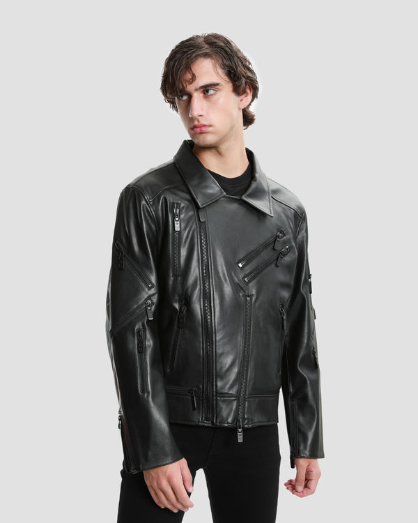 gianfranco ferre Multiple Zipped Biker Jacket Black