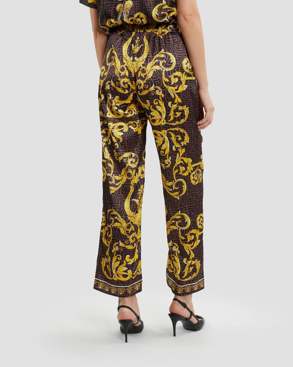 Gianfranco Ferre Oriental Baroque Patterned Flared Pants Multicolor