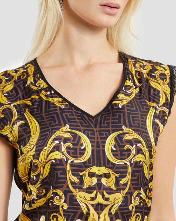 Gianfranco Ferre Oriental Baroque Patterned Maxi Dress Multicolor