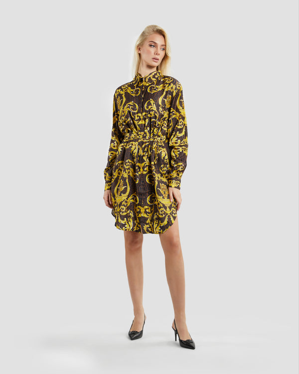 gianfranco ferre Oriental Baroque Patterned Shirt Dress Multicolor