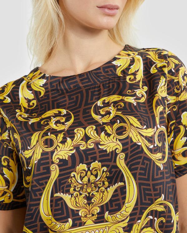 Gianfranco Ferre Oriental Baroque Patterned Top Multicolor
