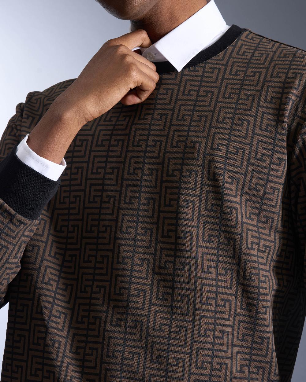 Gianfranco Ferre Oriental GFF Monogram Sweatshirt Brown