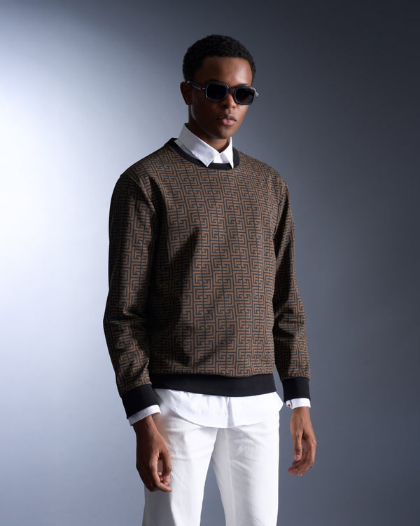 gianfranco ferre Oriental GFF Monogram Sweatshirt Brown