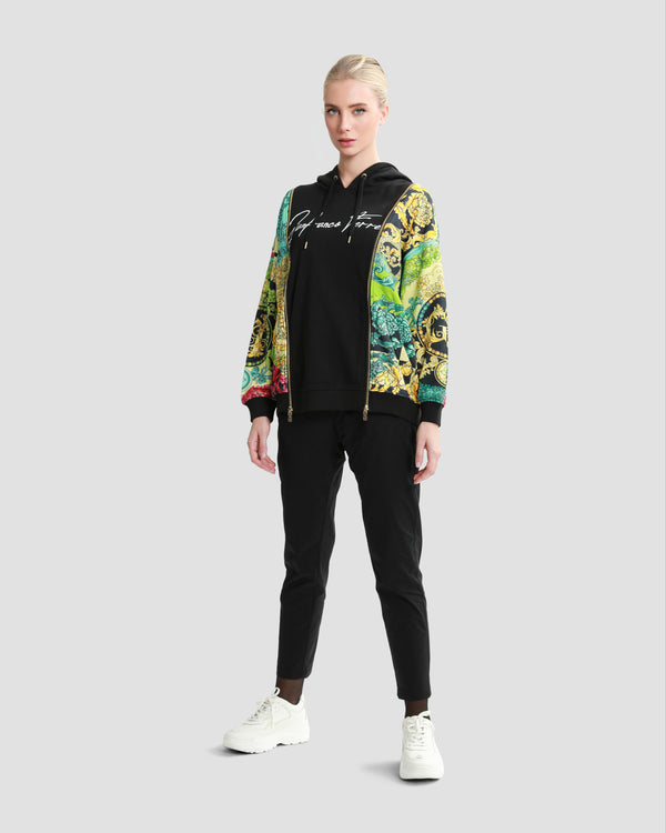 Gianfranco Ferre Ornate Color-Block Panelled Hoodie Multicolor