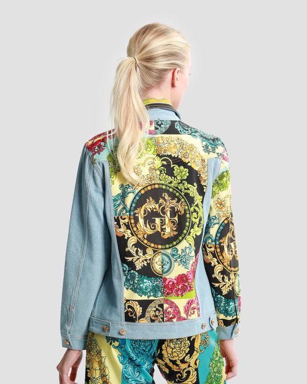 Gianfranco Ferre Ornate Color-Block Patchwork Denim Jacket Multicolor