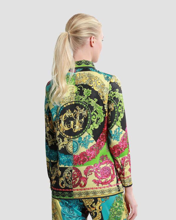 Gianfranco Ferre Ornate Color Block Print Shirt Multicolor