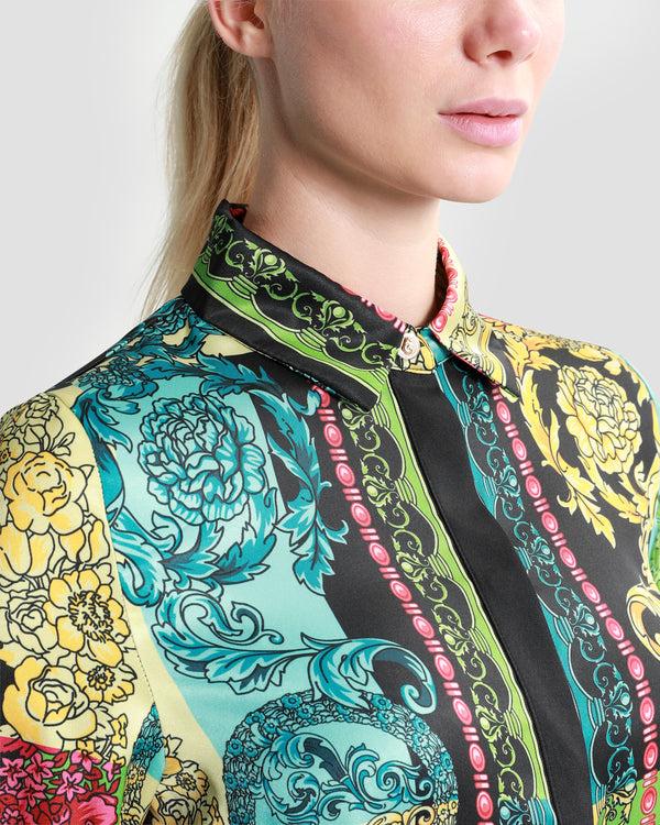 Gianfranco Ferre Ornate Color Block Print Shirt Multicolor