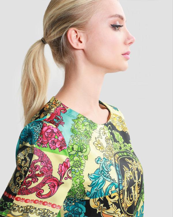 Gianfranco Ferre Ornate Color Block Print Top Multicolor