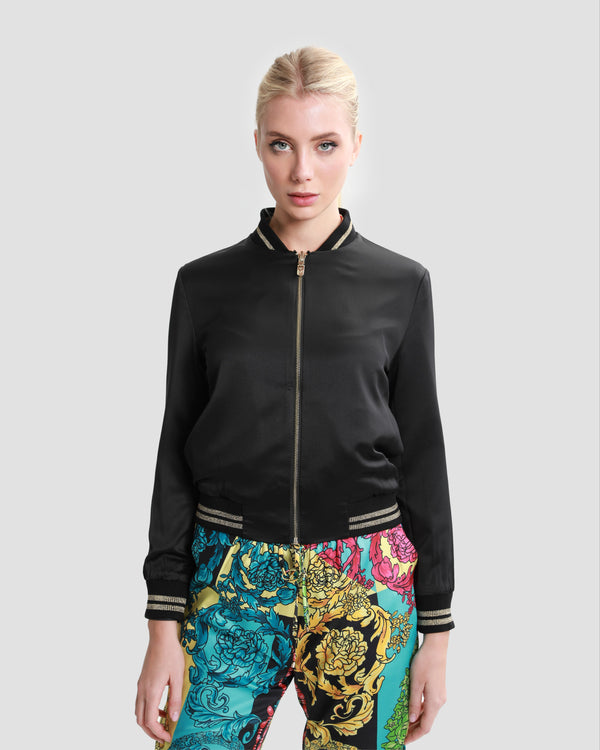 Gianfranco Ferre Ornate Color Block Reversible Bomber Jacket Multicolor