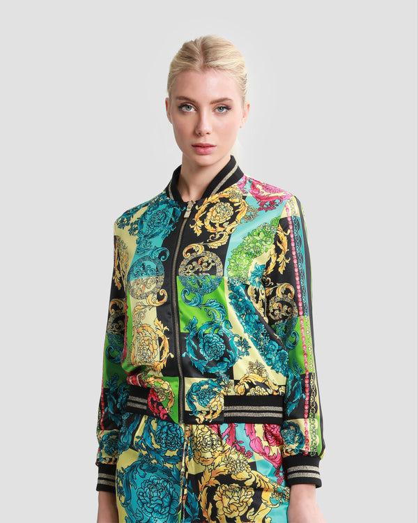 gianfranco ferre Ornate Color Block Reversible Bomber Jacket Multicolor