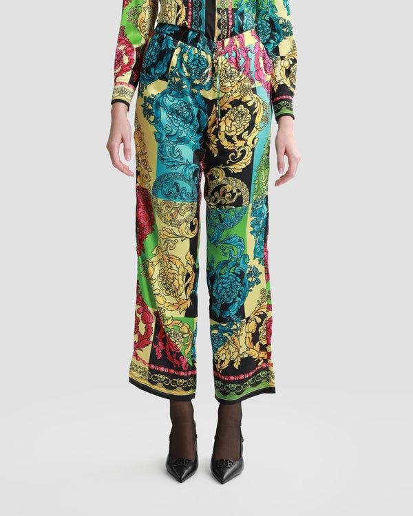gianfranco ferre Ornate Color Block Straight Leg Pants Multicolor