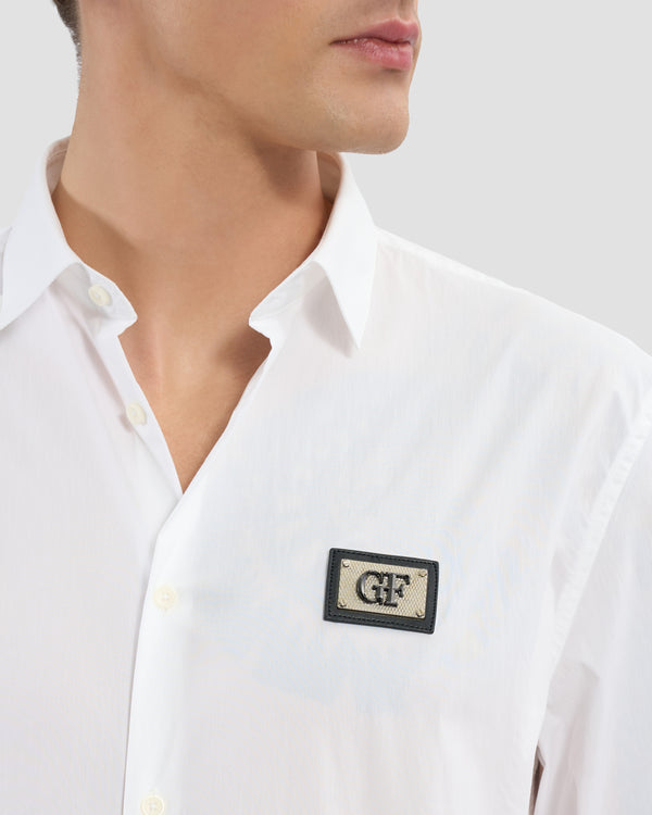 Gianfranco Ferre Outline Gothic Ferré Print Shirt White