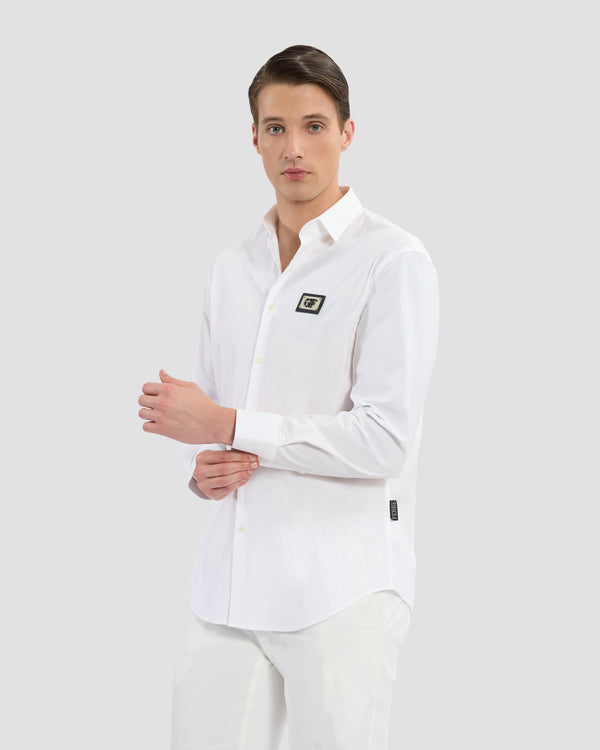 gianfranco ferre Outline Gothic Ferré Print Shirt White