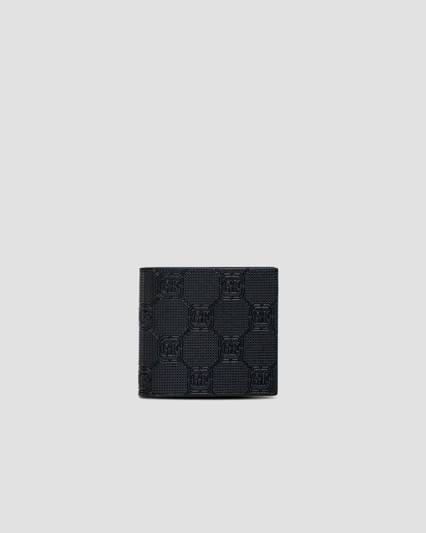 gianfranco ferre Perforated GF Monogram Bifold Wallet - Eight Slots Black