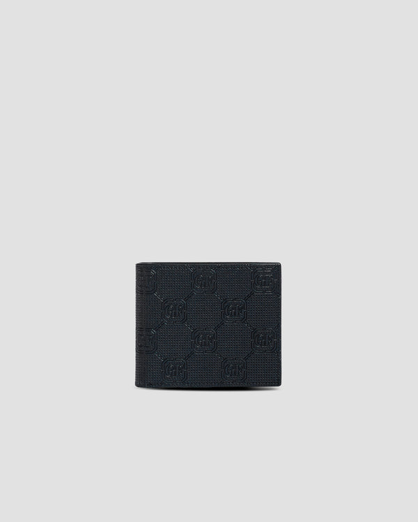 gianfranco ferre Perforated GF Monogram Bifold Wallet - Six Slots Black