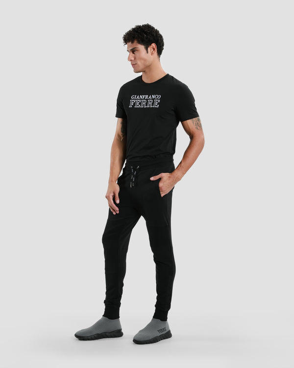 Gianfranco Ferre Printed Drawstring Track Pants Black