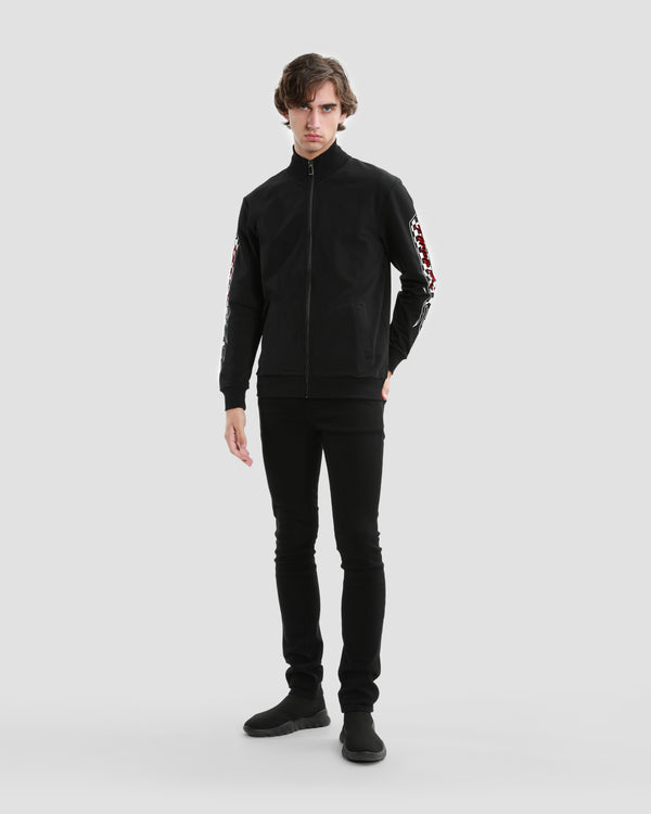 Gianfranco Ferre Printed Sleeve Tracksuit Jacket Black