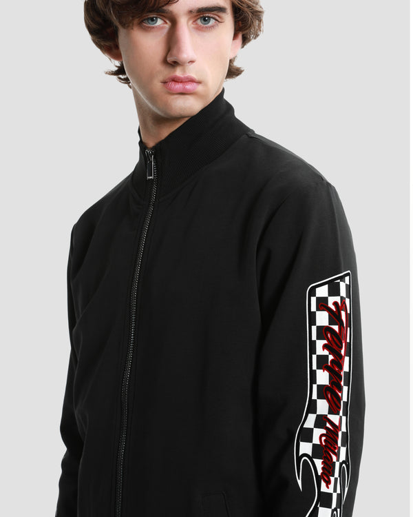 Gianfranco Ferre Printed Sleeve Tracksuit Jacket Black