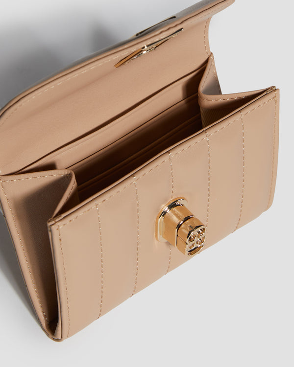 Gianfranco Ferre Quilted Elegance Leather Wallet Beige