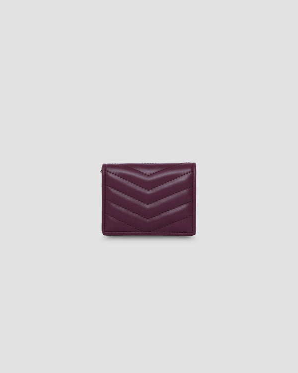 gianfranco ferre Quilted Mini Wallet with GF Charm Maroon