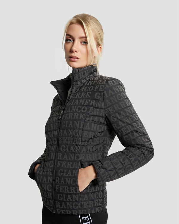 Gianfranco Ferre Reversible Printed Puffer Jacket Black