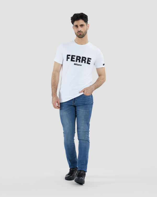 Gianfranco Ferre Rubber Brand Patched T-Shirt White