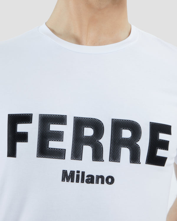 Gianfranco Ferre Rubber Brand Patched T-Shirt White