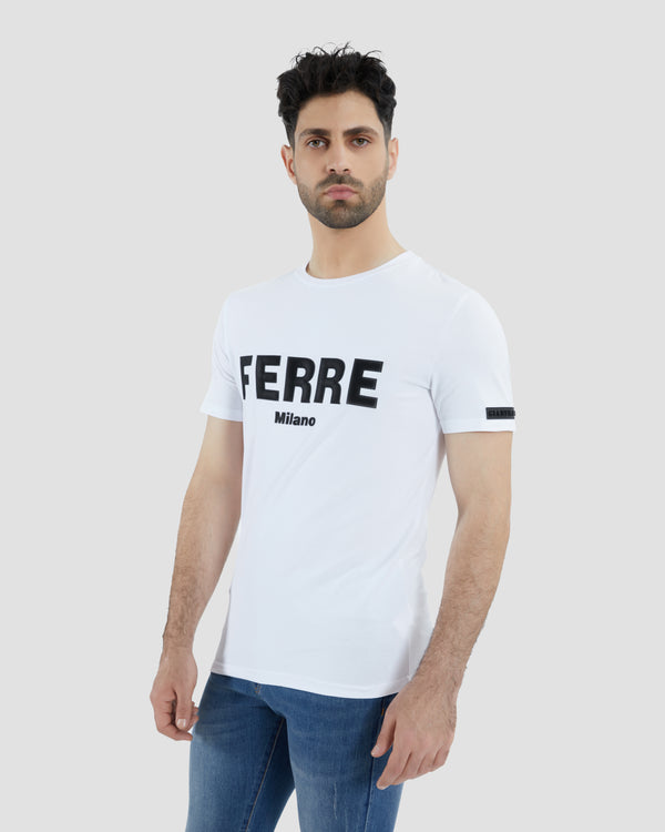 gianfranco ferre Rubber Brand Patched T-Shirt White