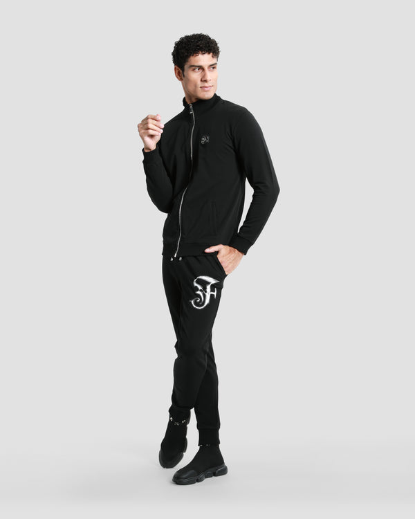 Gianfranco Ferre Script Branding Back Tracksuit Jacket Black