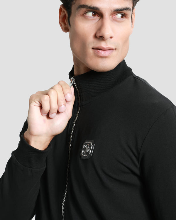 Gianfranco Ferre Script Branding Back Tracksuit Jacket Black