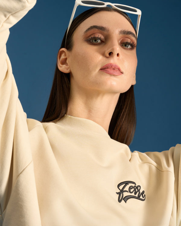 Gianfranco Ferre Script Ferre Front Sweatshirt Beige