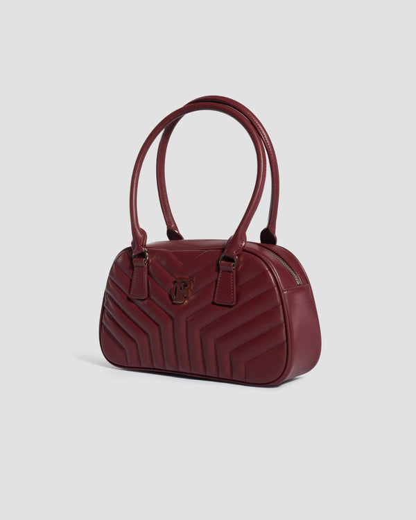 Gianfranco Ferre Signature Poise Quilted Bag Maroon