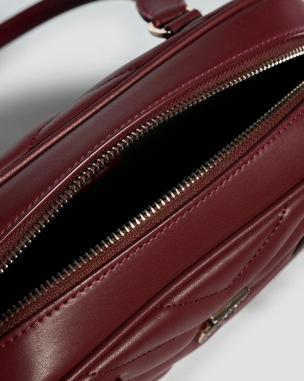 Gianfranco Ferre Signature Poise Quilted Bag Maroon