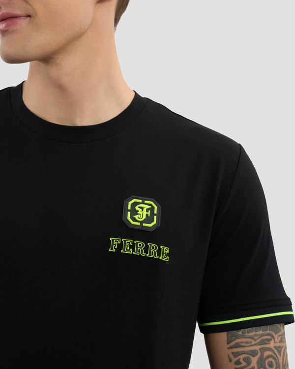 Gianfranco Ferre Silicone Ferré Embellished T-Shirt Black