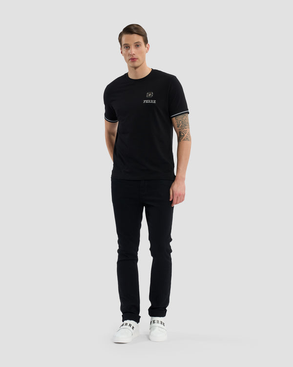 Gianfranco Ferre Silicone Ferré Embellished T-Shirt Black