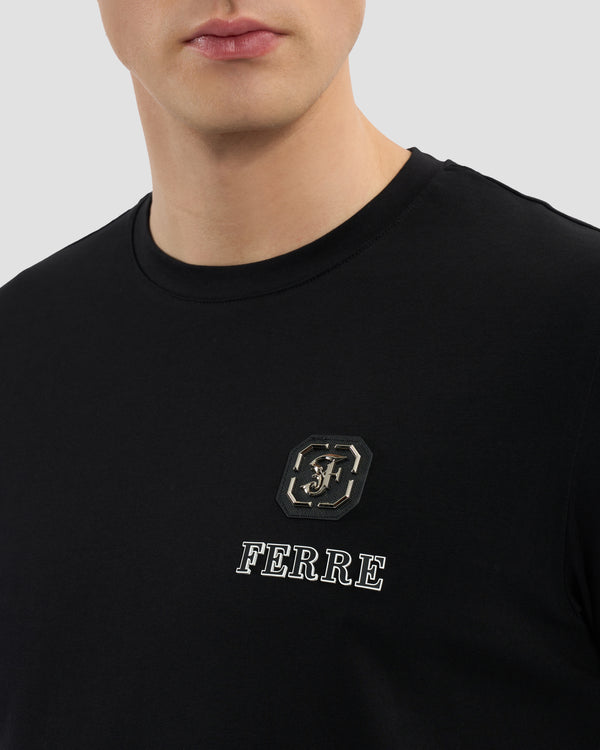 Gianfranco Ferre Silicone Ferré Embellished T-Shirt Black