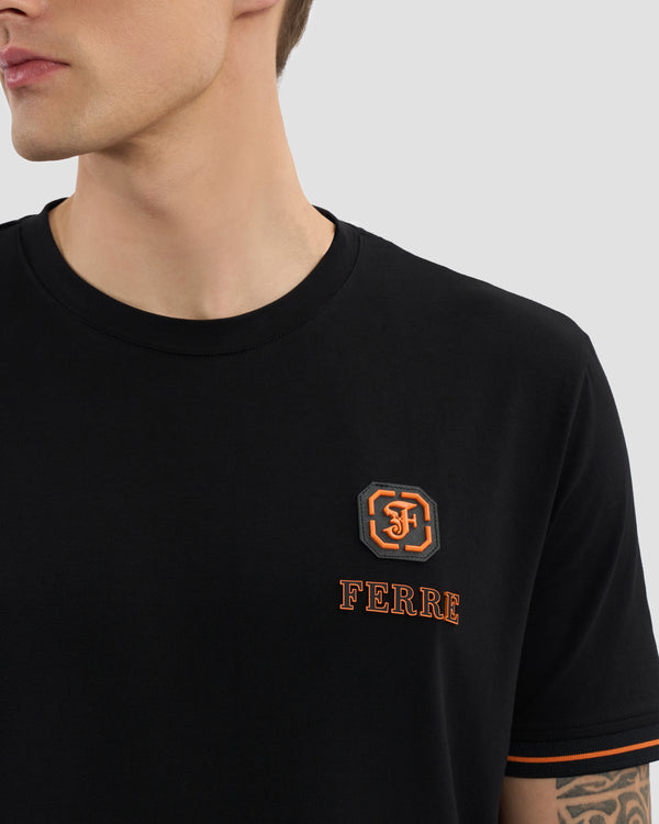 Gianfranco Ferre Silicone Ferré Embellished T-Shirt Black