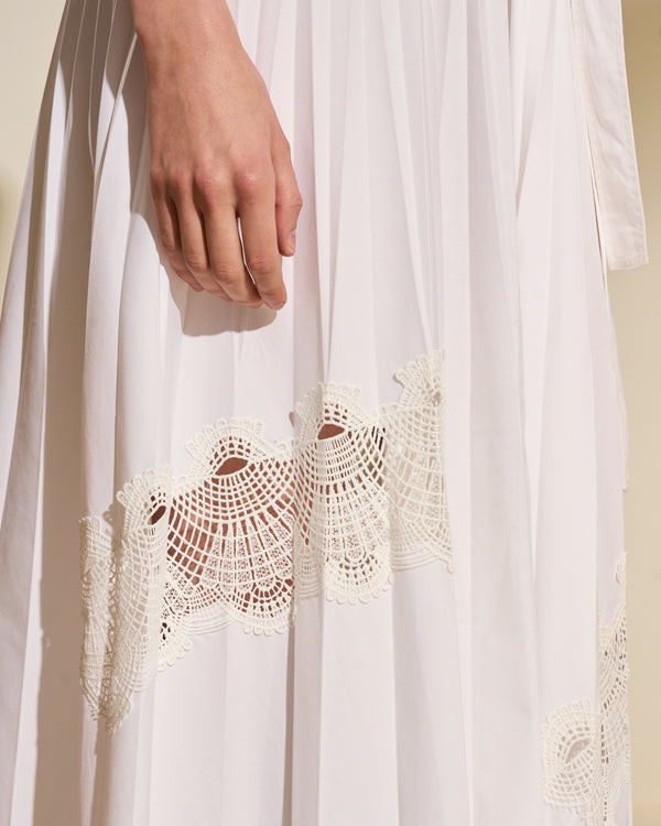 Gianfranco Ferre Sleeveless Embroidered Cotton Dress White