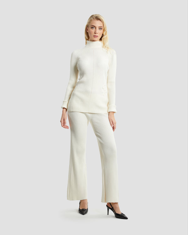 Gianfranco Ferre Solid Tone Knitted Trousers Off White