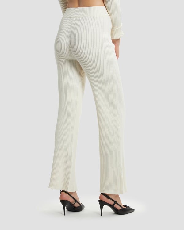 Gianfranco Ferre Solid Tone Knitted Trousers Off White