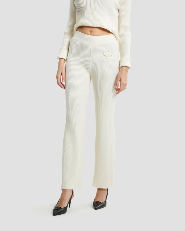 gianfranco ferre Solid Tone Knitted Trousers Off White