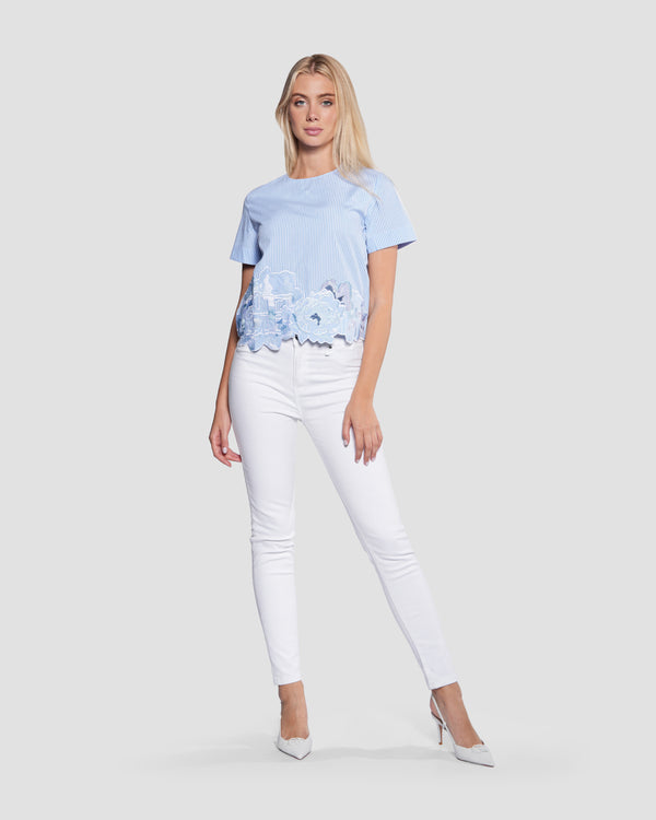 Gianfranco Ferre Striped Floral Applique Top You May Also Like