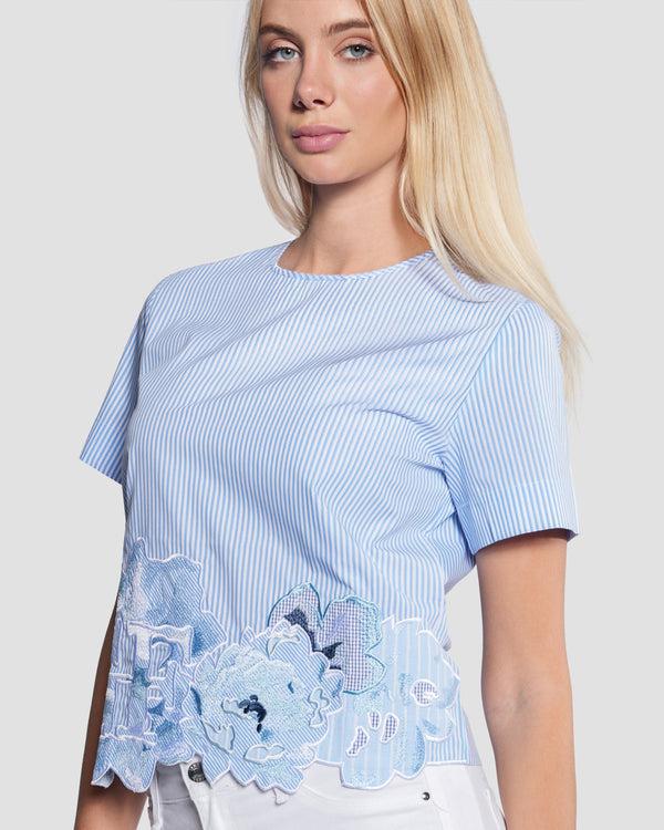 Gianfranco Ferre Striped Floral Applique Top You May Also Like