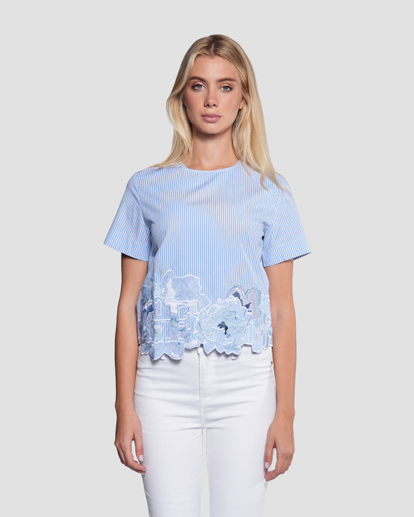 gianfranco ferre Striped Floral Applique Top You may also like