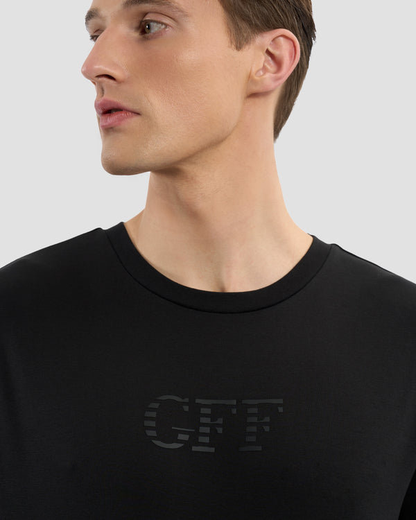 Gianfranco Ferre Striped GFF Monogram Print T-Shirt Black