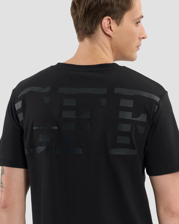 Gianfranco Ferre Striped GFF Monogram Print T-Shirt Black