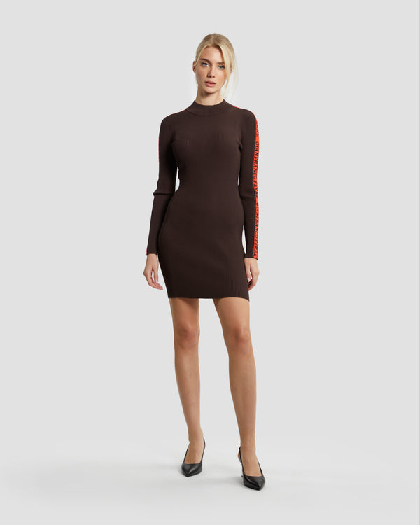 gianfranco ferre Tapered Sleeve Knit Dress Dark Brown